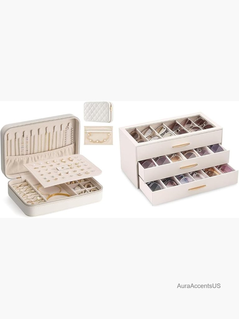 Travel Jewelry & Sunglasses Organizer Bundle Drawer Design